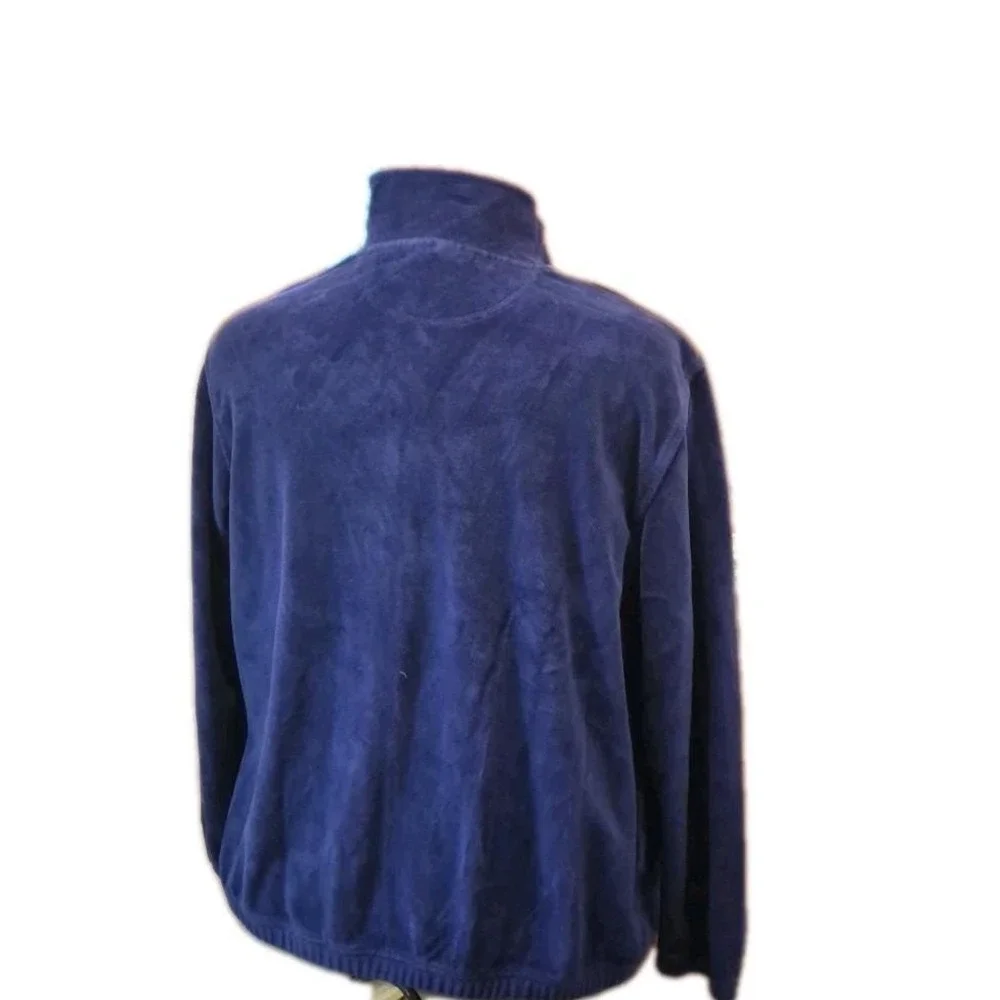 Norsport 90's Vintage Royal Blue Velour Track Jacket Women's Medium‎